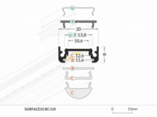 PROFIEL SURFACE 10MM 2MT