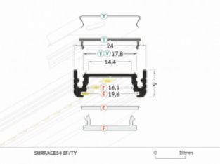 PROFIEL SURFACE 14MM 2MT